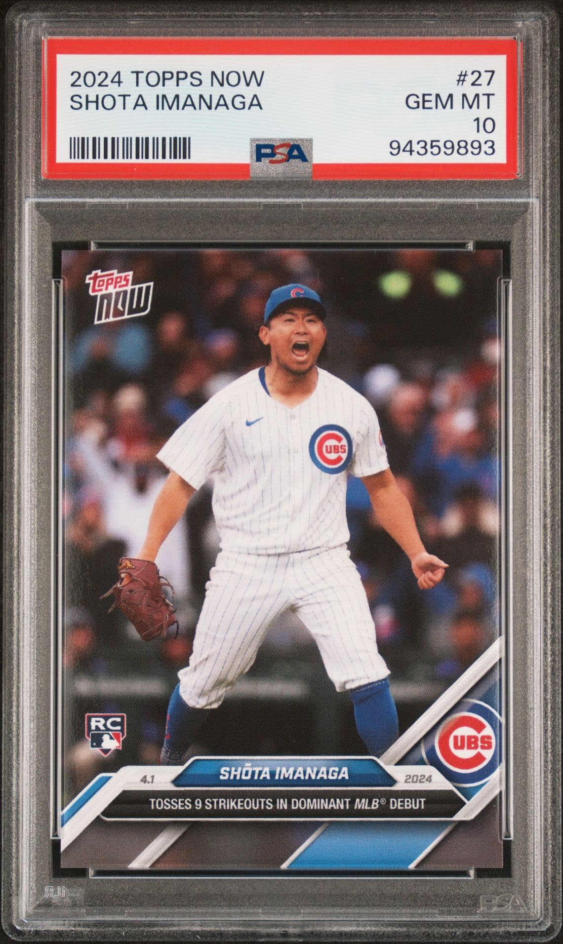 Amazon.com: PSA 10 Shota Imanaga 2024 Topps Now #27 Dominant